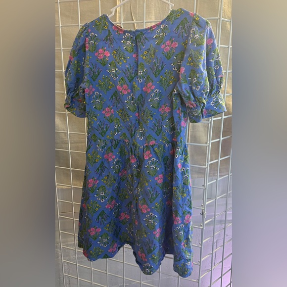 LOFT Blue Floral Mini Dress PTP 20 Length 31 - Picture 4 of 4